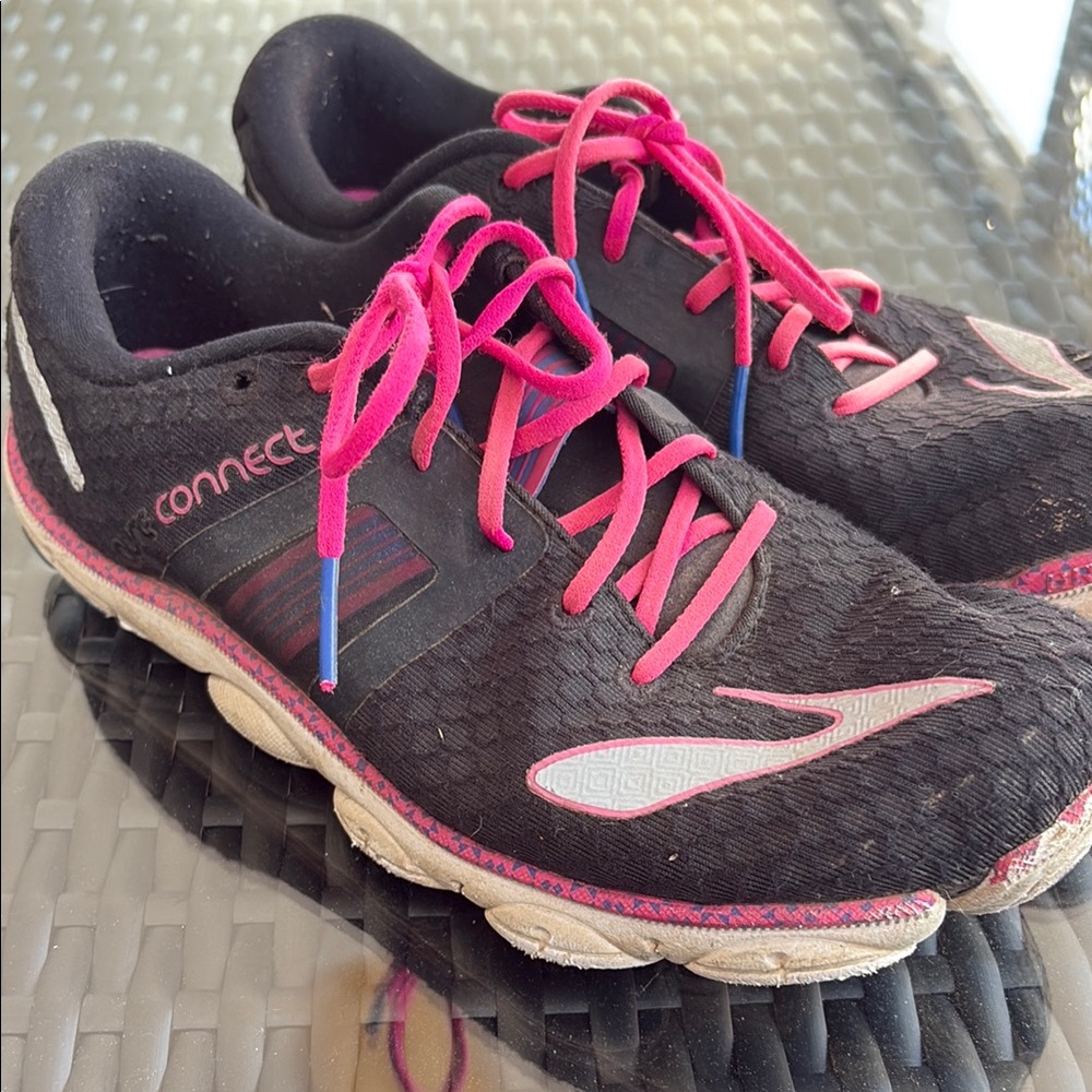 Women's Black and Pink Running Shoes
